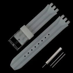 Premium 19mm Silicone Sports Watch Band - Versatile Rubber Strap Replacement - 18mm (Transparent)