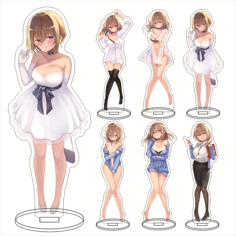 

Anime Keychain My Tiny Senpai Sexy Acrylic Stand Katase Shiori Shinozaki Takuma Desk Display Chii Sai Sen Pai Goods Collection