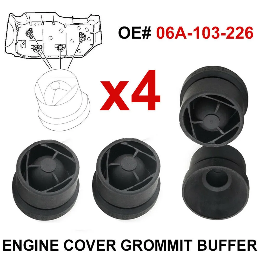 4 Pcs Car Engine Cover Grommet Rubber BUFFER Mounting Clips For Skoda Seat 06A103226 Automotive Accessoy