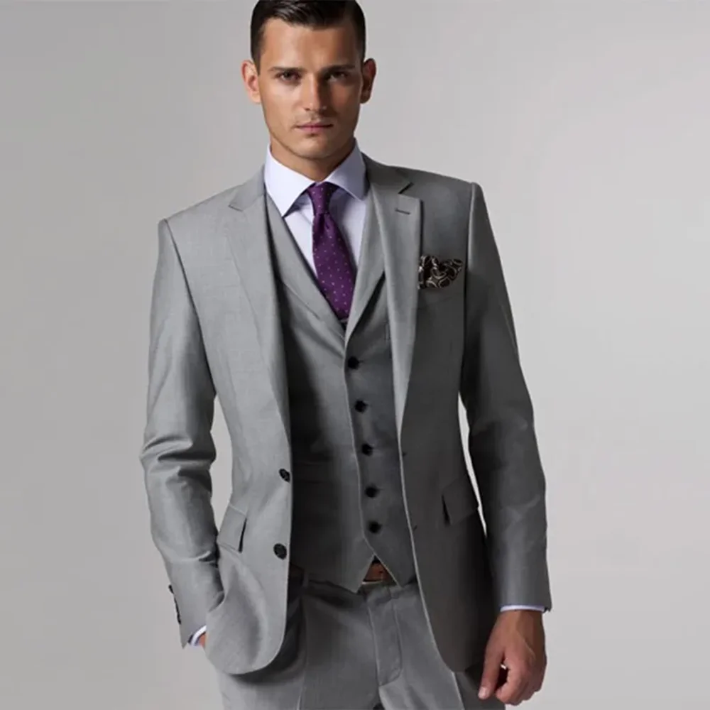 

Jacket 3 Piece Set Suit Vest Pants Men's 2023 High End British Style Business Casual Male Long Blazers Coat Trousers Waistcoat