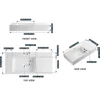 Bathroom Sink, Wall-Mount or On Countertop, 40" with Square Sink and Flat Space, Single Faucet Hole, Solid Surface 3
