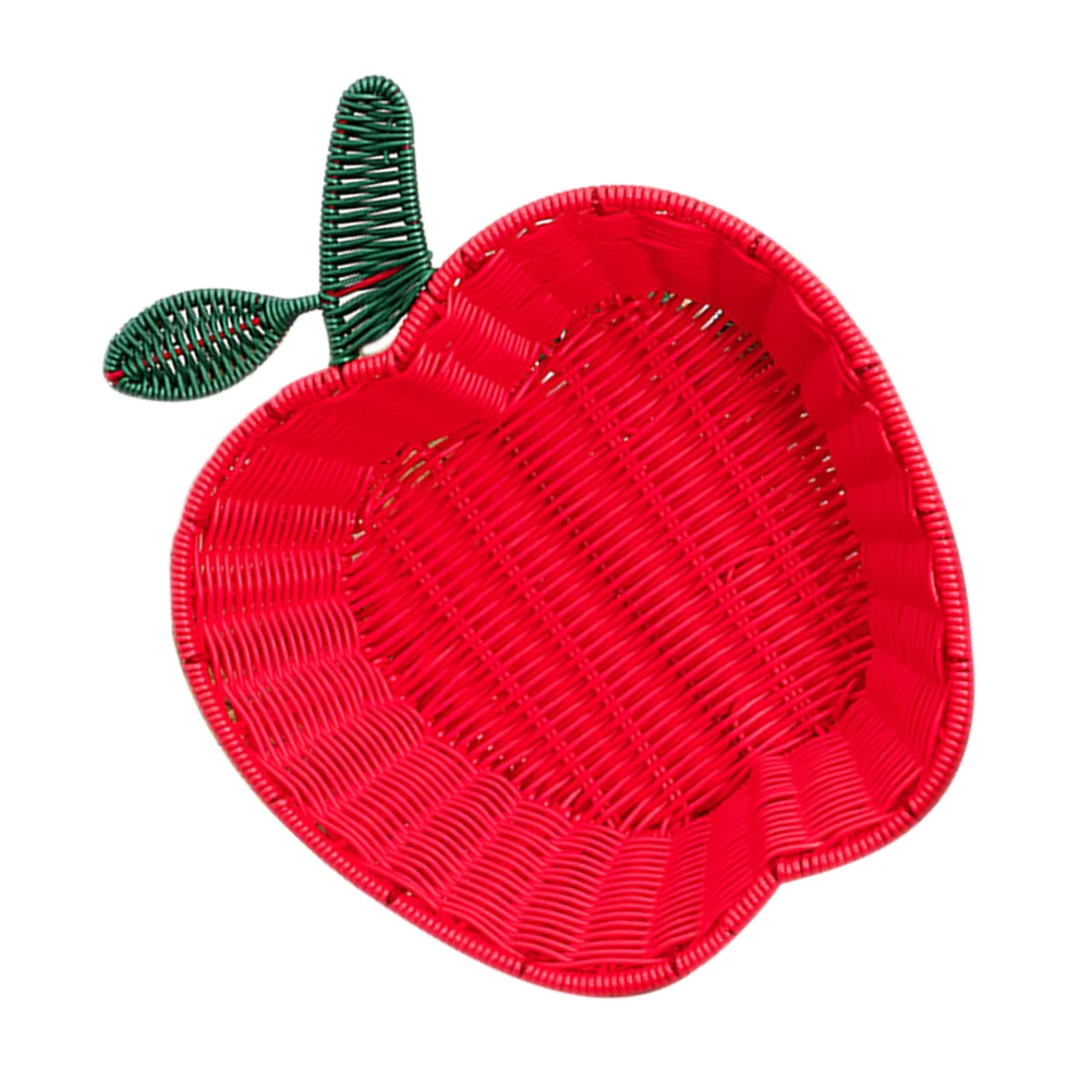 

Handmade Rattan Bread Baskets Apple Shaped Fruit Basket Wicker Fruit Serving Storage Bowls Key Holders Decorative