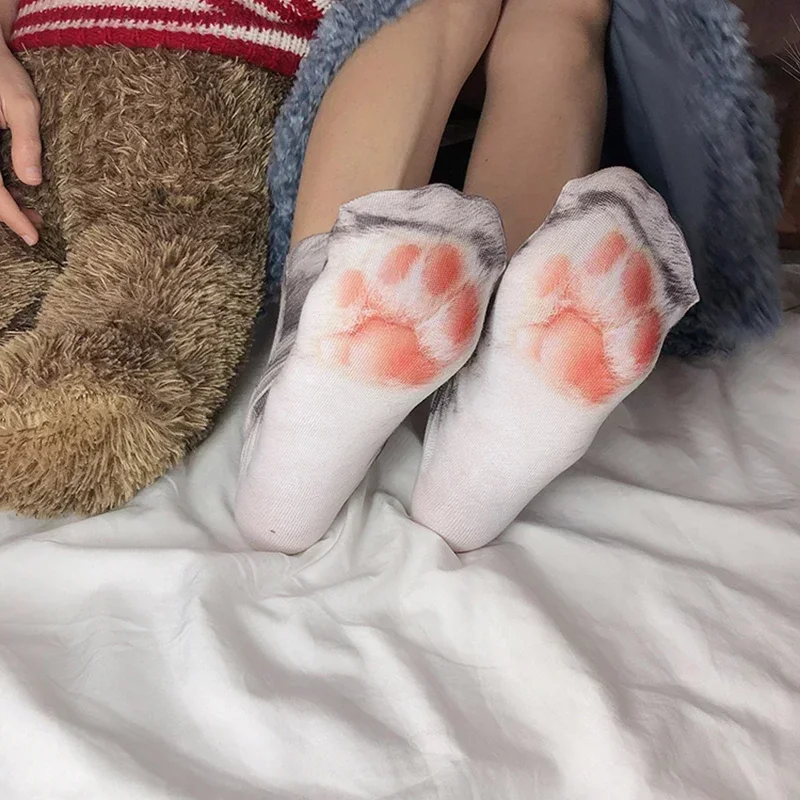Fashion 3D Printed Animal Paw Long Socks Funny Chicken Cat Leg Toe Socks For Men Outdoor Sports Cycling Women Cute Calf