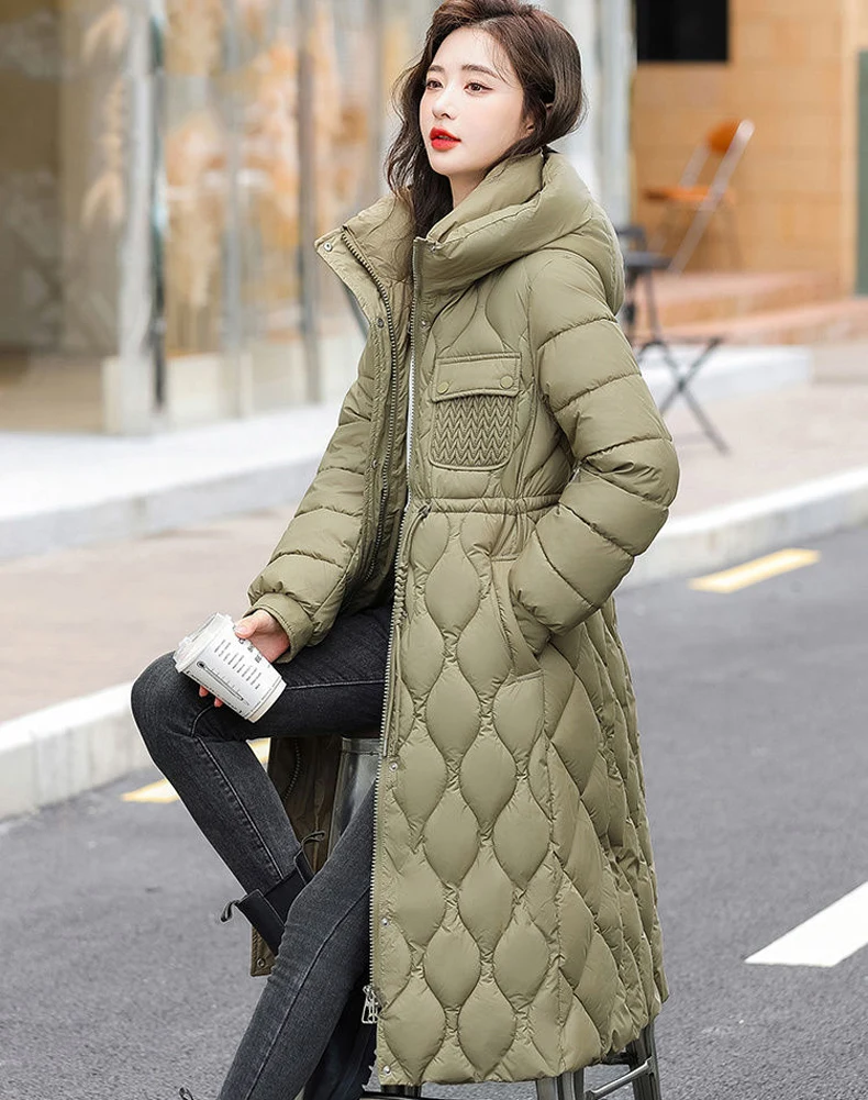 White Duck Down Feather Coats Long High-end Warm Clothes for Women Down Jacket Hood New Middle Age Women's Winter Coat Promotion