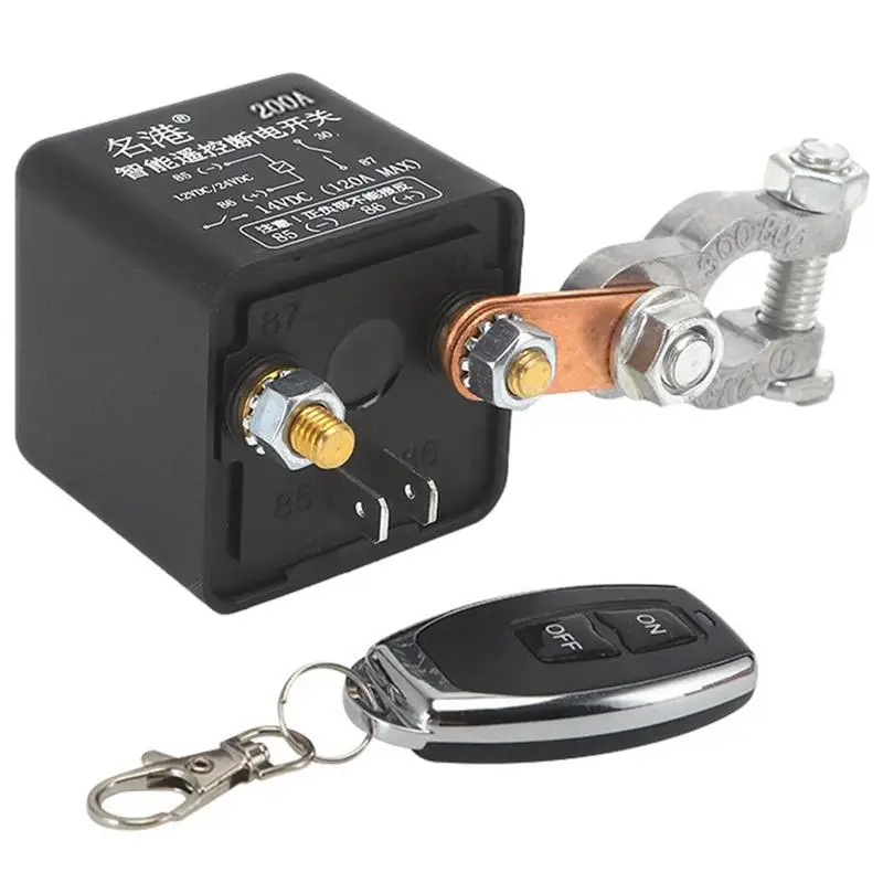 

Universal Battery Switch Relay 24V / 12V Wireless Remote Control 200A Switch Car Total Power Protection Remote Control Battery