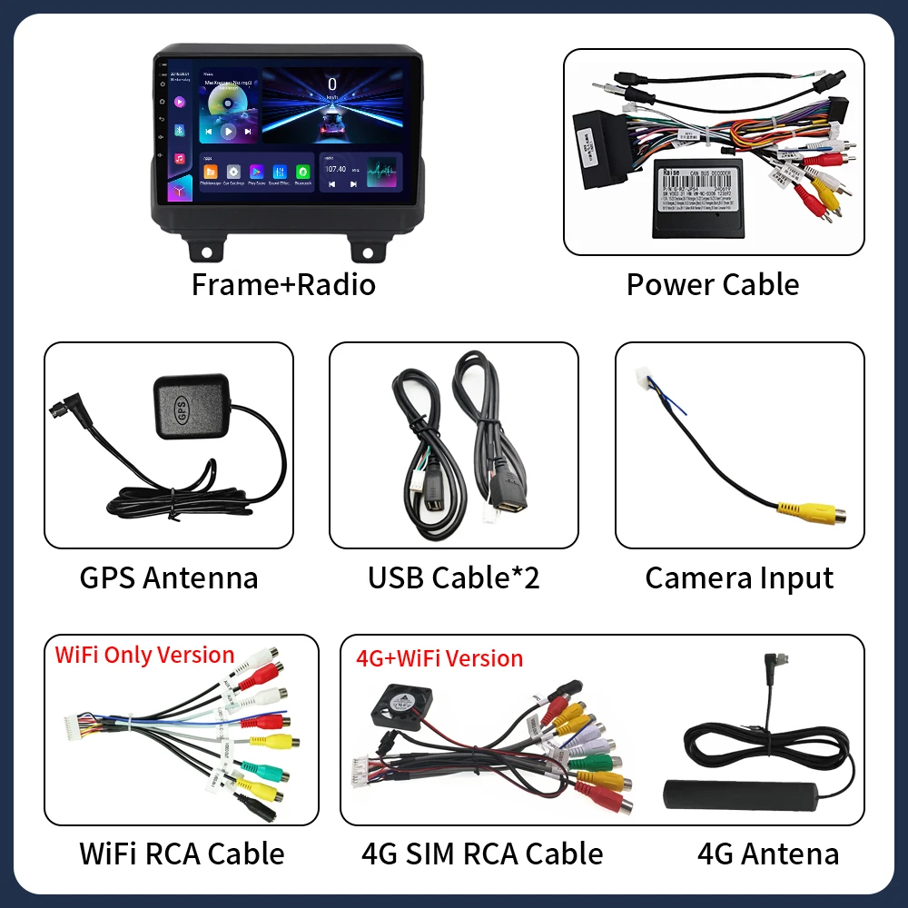 Radio de coche Android 16 para Jeep Wrangler 4 JL 2018 - 2019 4G WIFI Qualcomm DVD QLED unidad principal de navegación GPS reproductor Viedo BT 6