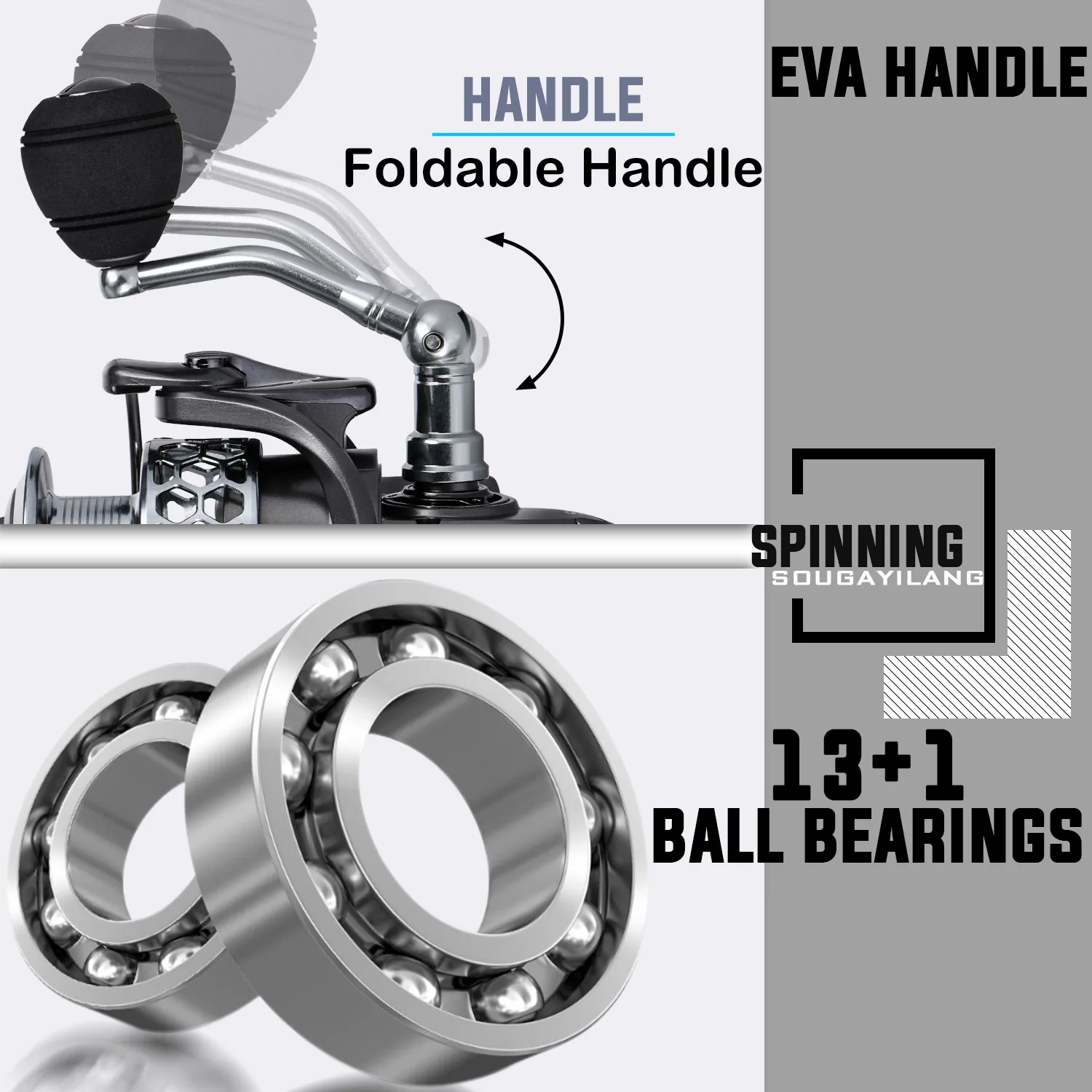 Sougayilang Telescopic Rod & Reel Kit with Line and Lure Bag 5