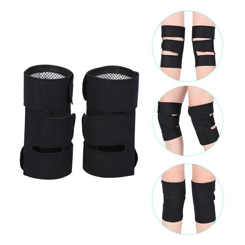 2 Pcs Self Heating Knee Support Cold Proof Adjustable Tourmaline