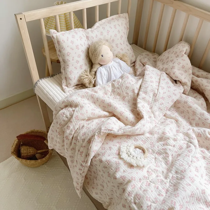Cotton Muslin Quilt Blanket Reversible Cotton Muslin Throw Blanket Twin Size cotton blanket
