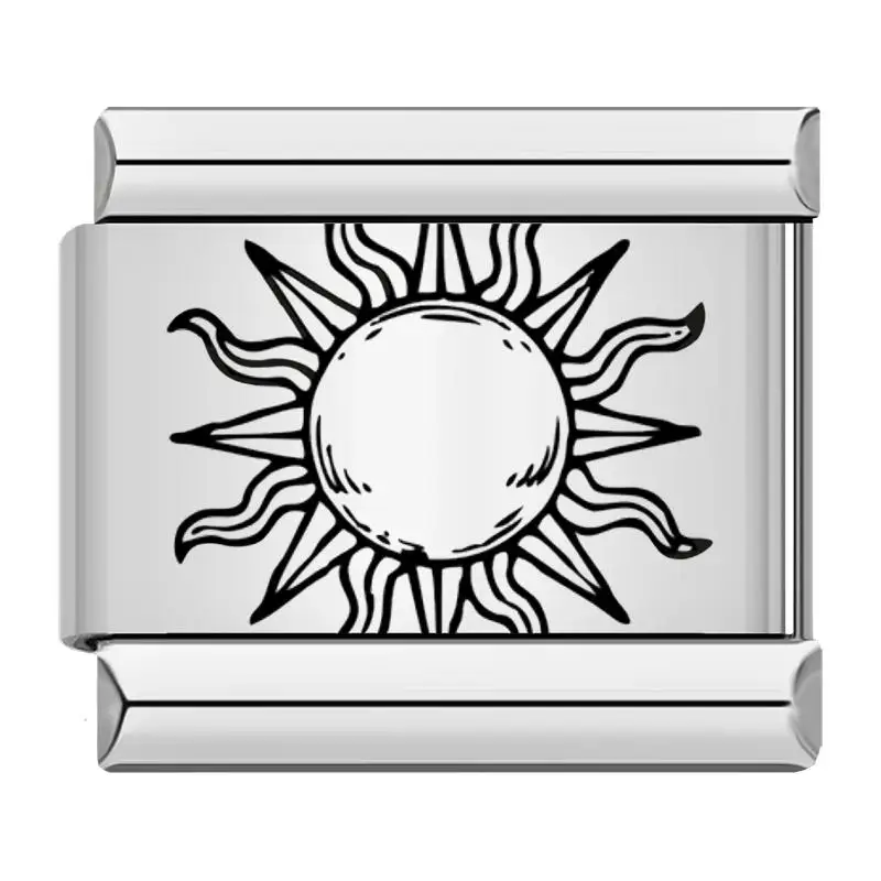 Trendy Sun Moon Star Eye Heart Charm Stainless Steel Bracelet
