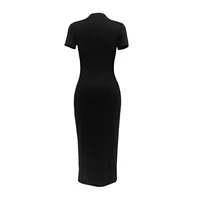 Ladies' summer GUEESS Los Angeles letter pattern printed round neck short sleeved casual slim fit sexy fashion dress - Image 5