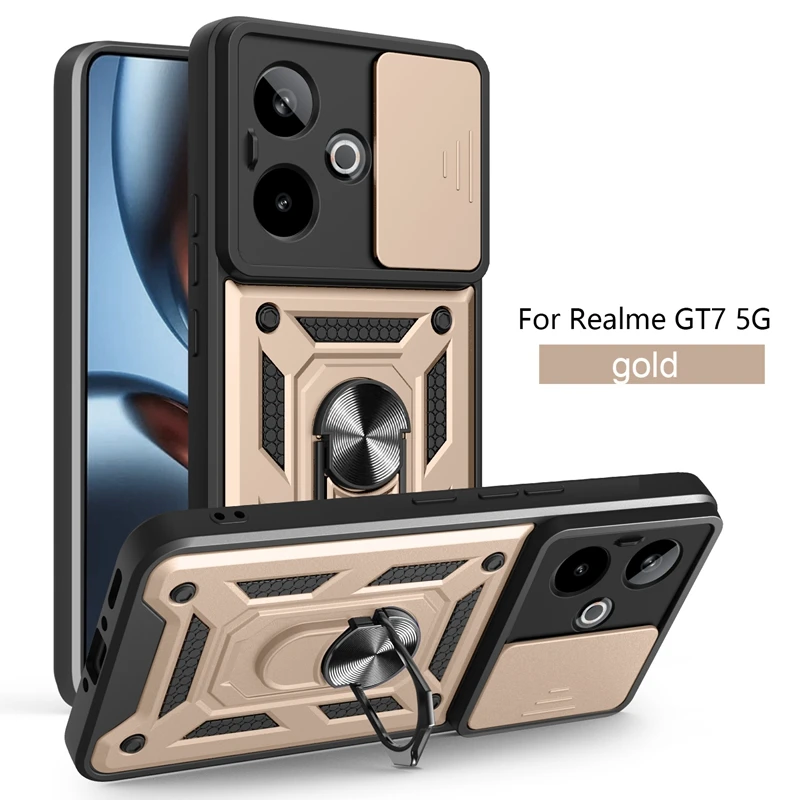 Durable Magnetic Ring Holder Armor Shockproof Case with Lens Protection