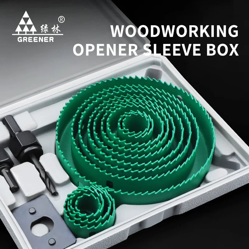 

GREENERY Woodworking hole opener set, industrial grade metal drilling bit, wooden board, gypsum board cylinder, aluminum alloy