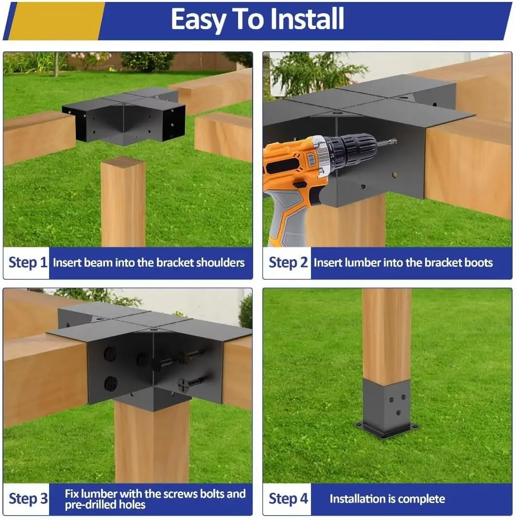 Alloy Steel Pergola Kit Lumber DIY Pergola Brackets Suitable
