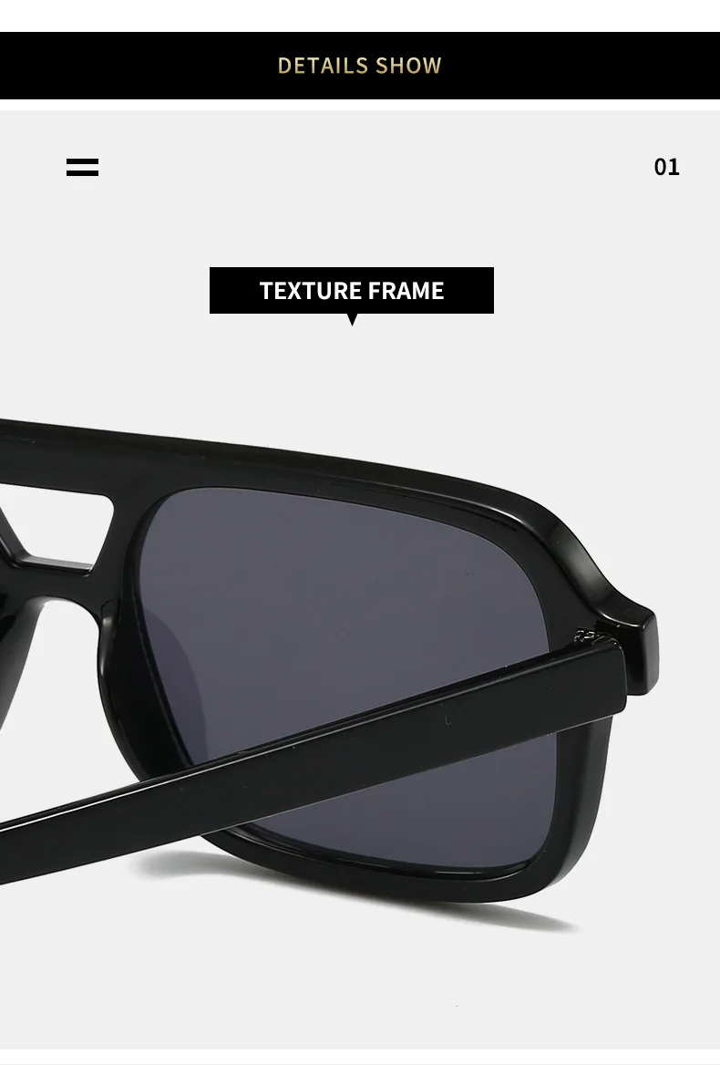 BOYSEEN Retro-Sonnenbrille mit Schildpattrahmen, quadratisch, orangefarbene Strandsonnenbrille für Herren, UV400 – Detail 17