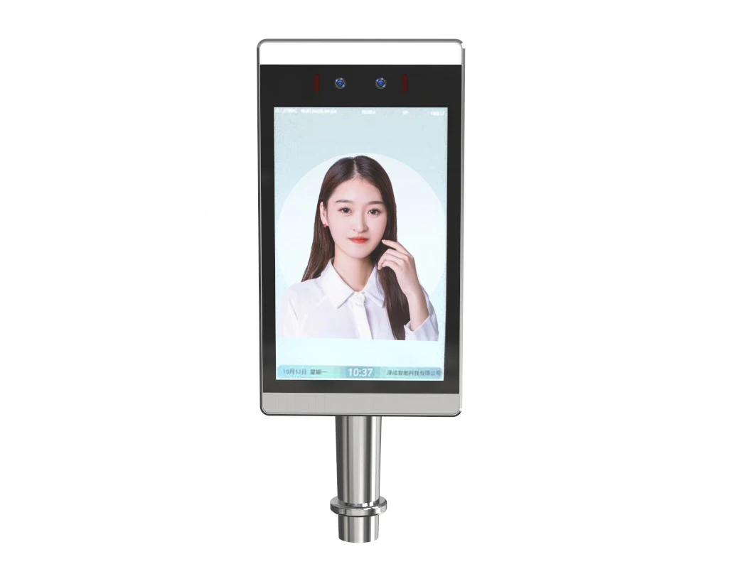 

Non contact human body temperature detector 8 inch face recognition attendance machine