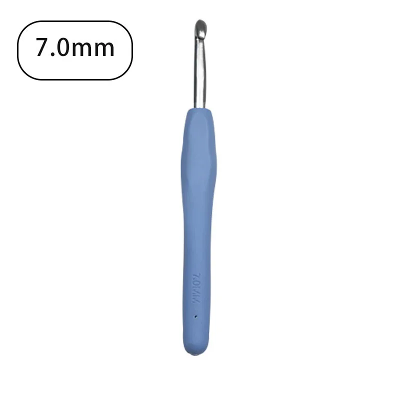1 juego de herramientas para tejer a crochet con mango suave de colores de 2,0 a 10,0 mm, hechas a mano, de silicona, antideslizantes, de aluminio