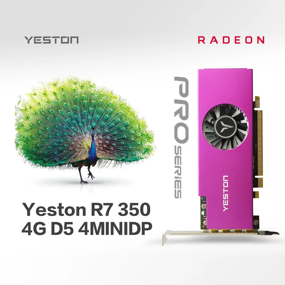 gpu pc Yeston R7 350 Graphics Card 2G 128Bit GDDR5 4MINIDP 4-Screen Video Card For AMD Radeon Card R7350 2GB Support Split Screen  GPU latest graphics card for pc