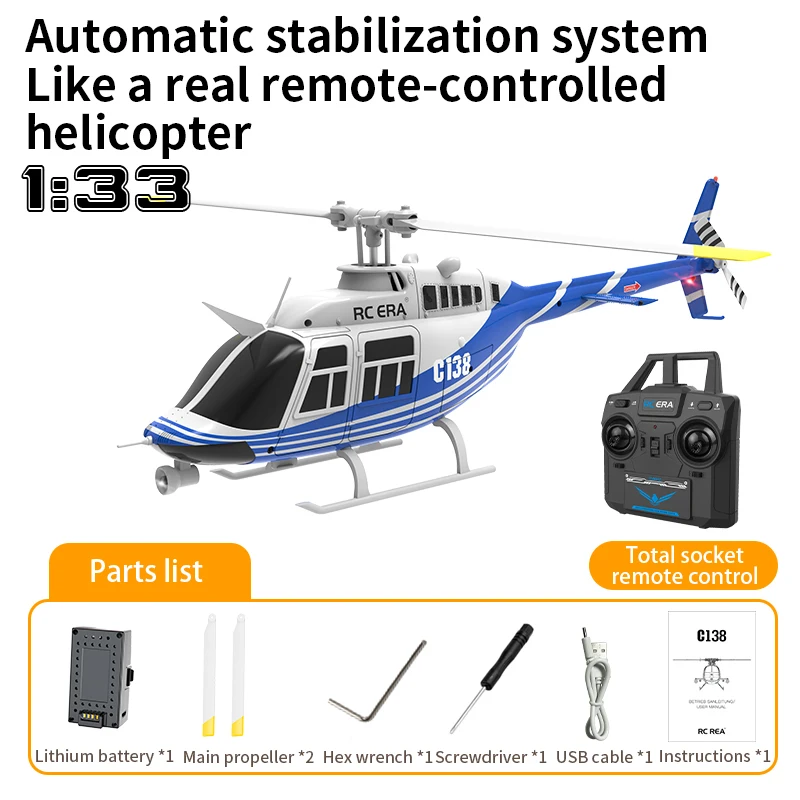 Upgrade C138 RC Helicopter 1:33 Simulation Airplane 6 Axis Gyro Altitude Hold Remote Control Helicopter Plane Toys for Adult Kid 2