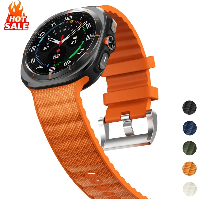 Premium Silicone and Nylon Sport Band for Smart Watches - Compatible with 47mm Cases