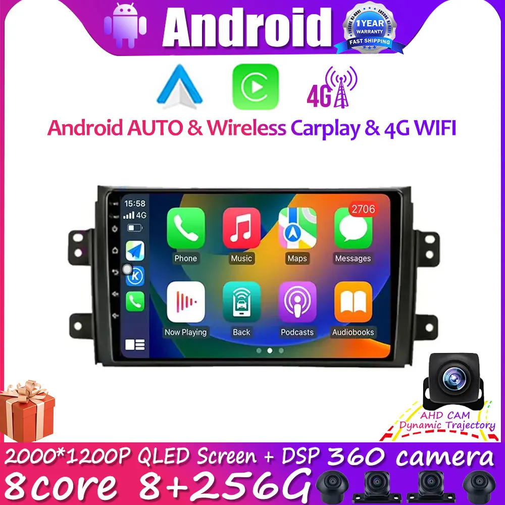 

Автонавигатор на Android, GPS для Suzuki SX4 1 2006 - 2014 для Fiat Sedici 189 2005 - 2014 Android 14, автомобильное радио, мультимедийный плеер