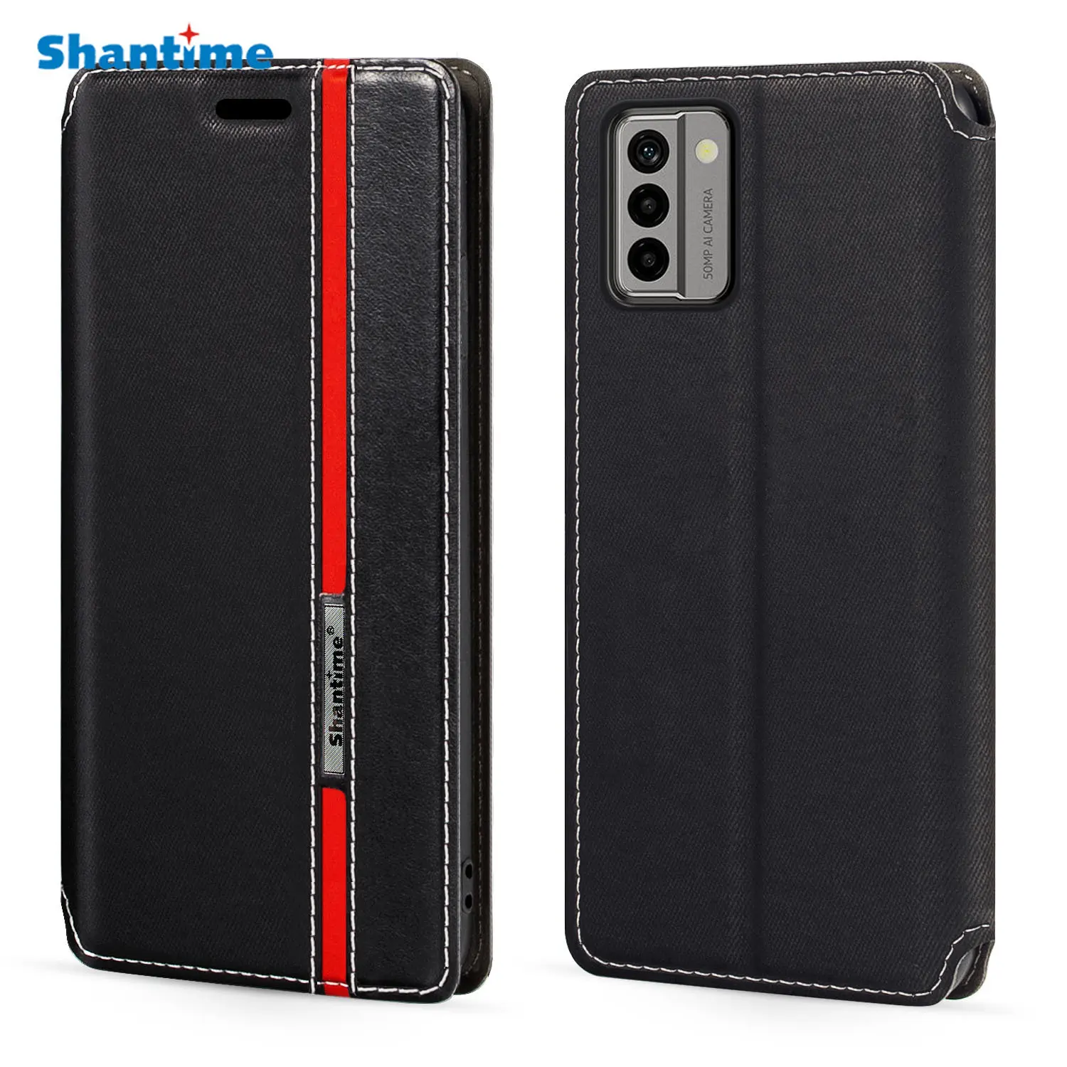 

Модный разноцветный кожаный чехол-книжка с магнитной застежкой и отделением для карт для Nokia G22 6,5 дюйма