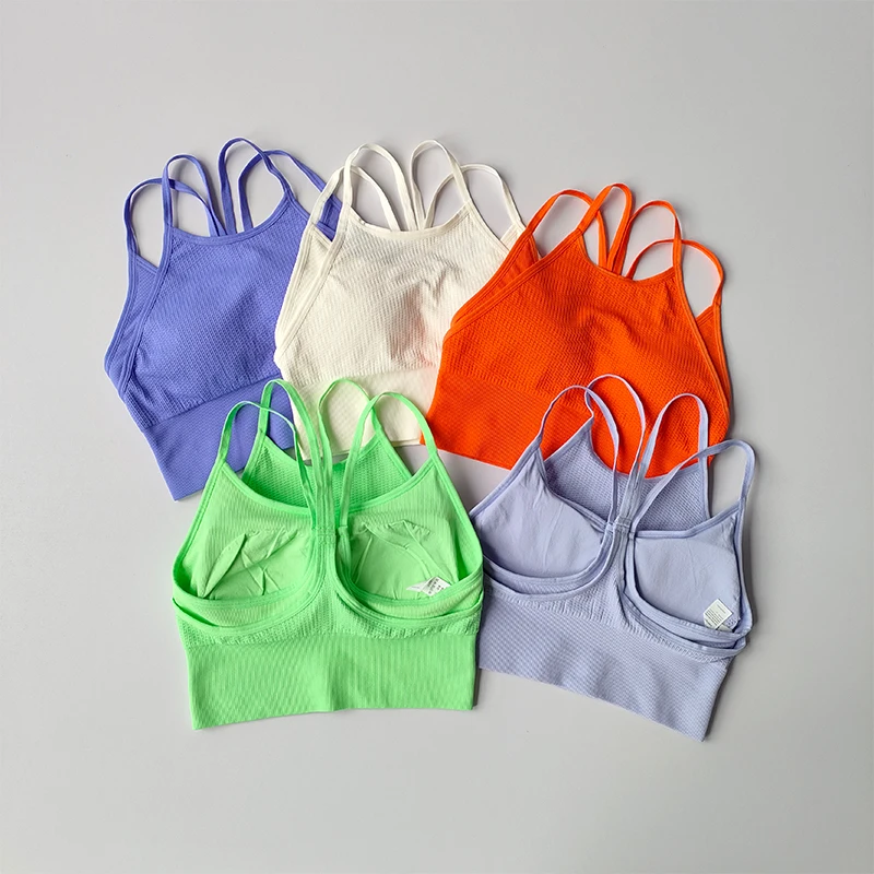 

High Strength Thin Belt Fake Two-piece Yoga Vest Integrated Sports Bra Women's Shockproof Quick Drying Running Fitness Bra