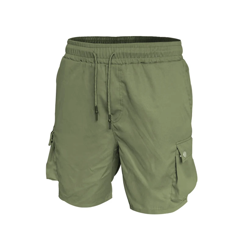 

Шорты мужские однотонные на шнуровке, винтажные дизайнерские карго с нашивками и карманами, повседневные свободные прямые, лето