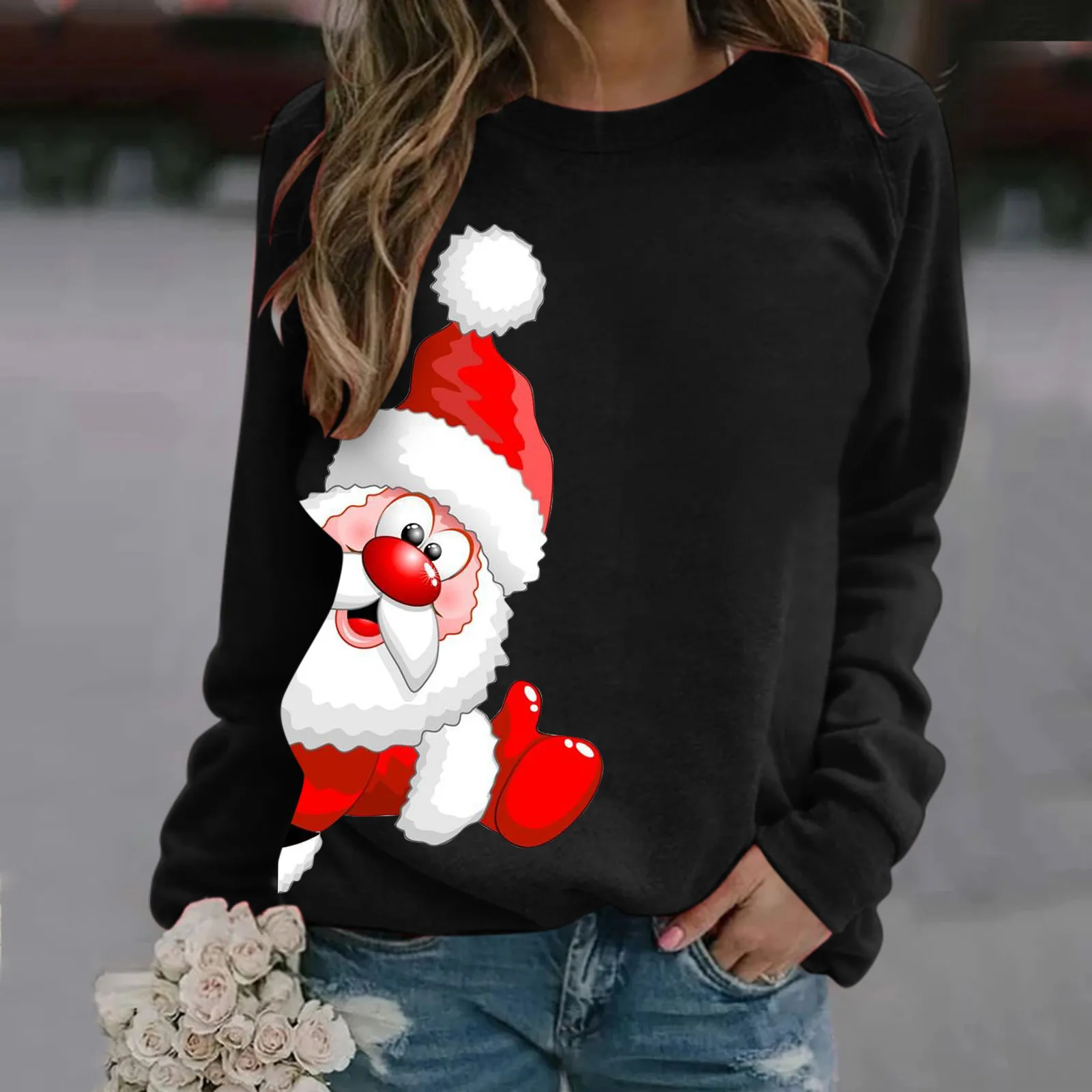 

Red Ugly Hoodies Vantage Christmas Sweaters For Women 2023 Xmas Santa Claus Long Sleeve Pullover Female Oversize Shirts Sudadera