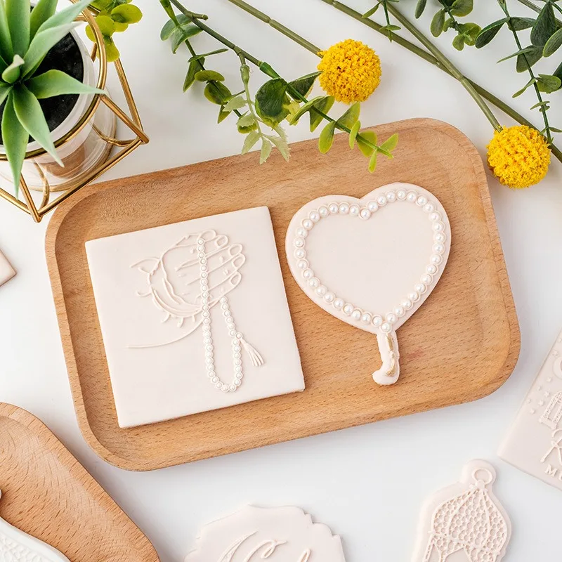 Eid Mubarak Cookie Cutter Stamp Press Moon 3D Festival Fondant Sugarcraft Islamic Muslim Biscuit Baking Tool Ramadan Decoration