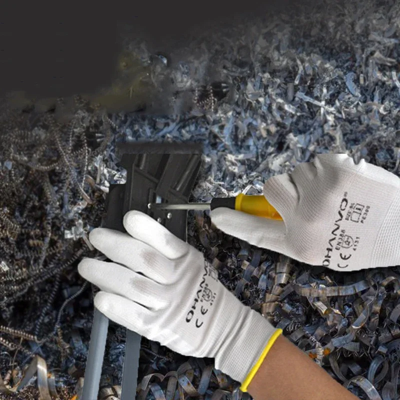 Confezione da 12 paia di guanti rivestiti in gomma nitrilica, multifunzione, leggeri, buona resistenza all'abrasione, olio/grasso, 10/X-Large, Grigio/nero, 6000