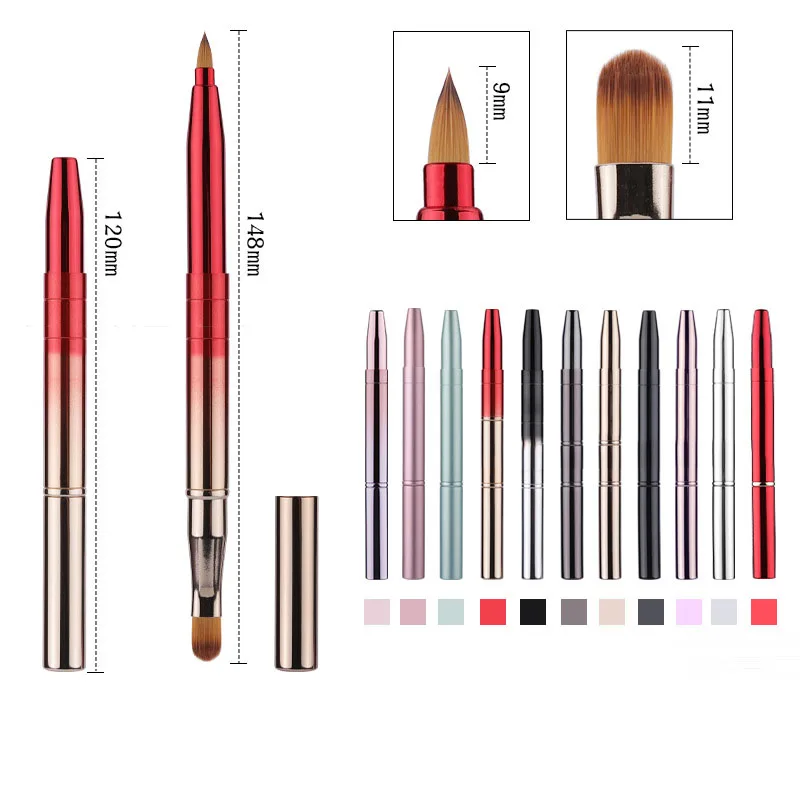 Retractable Lip Makeup Brush Lipstick Lip Gloss Brush Telescopic Dual Use Eyeshadow Beauty Tool With Protect Cap