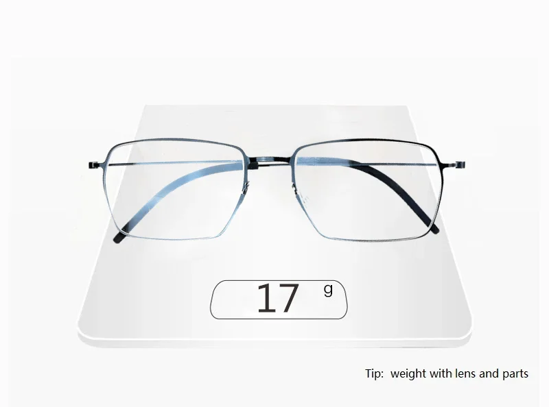 Dänemark Männer Rechteck Brille Rahmen Business Ultraleicht Dünne Titan Brillen Mode Einfache Design 5509 Myopie Brillen Gafas – Detail 9