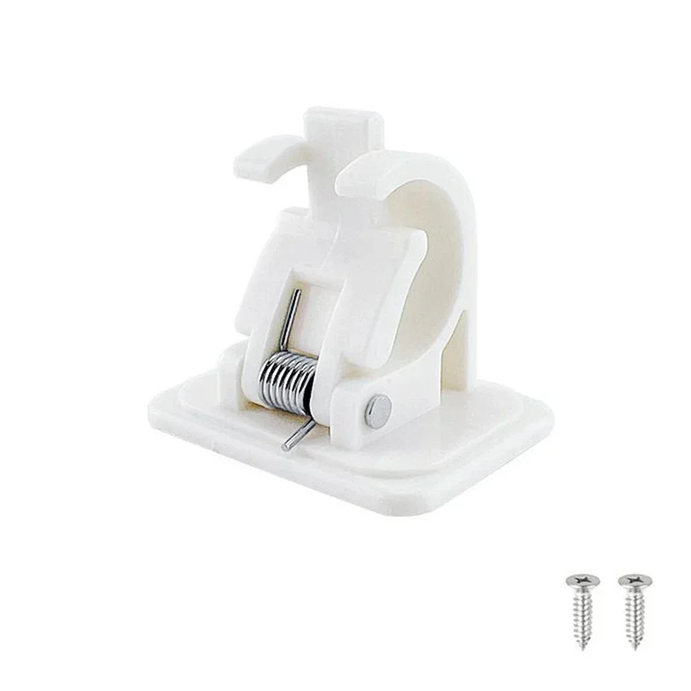 Fishing Accessories Fishing Rod Holder ABS Plastic Fishing Rod Rack Holder Wall Mounted Fishing Pole Clamp Rods Clips Adhesive Wall Curtain Fixed Clip Rack Hook