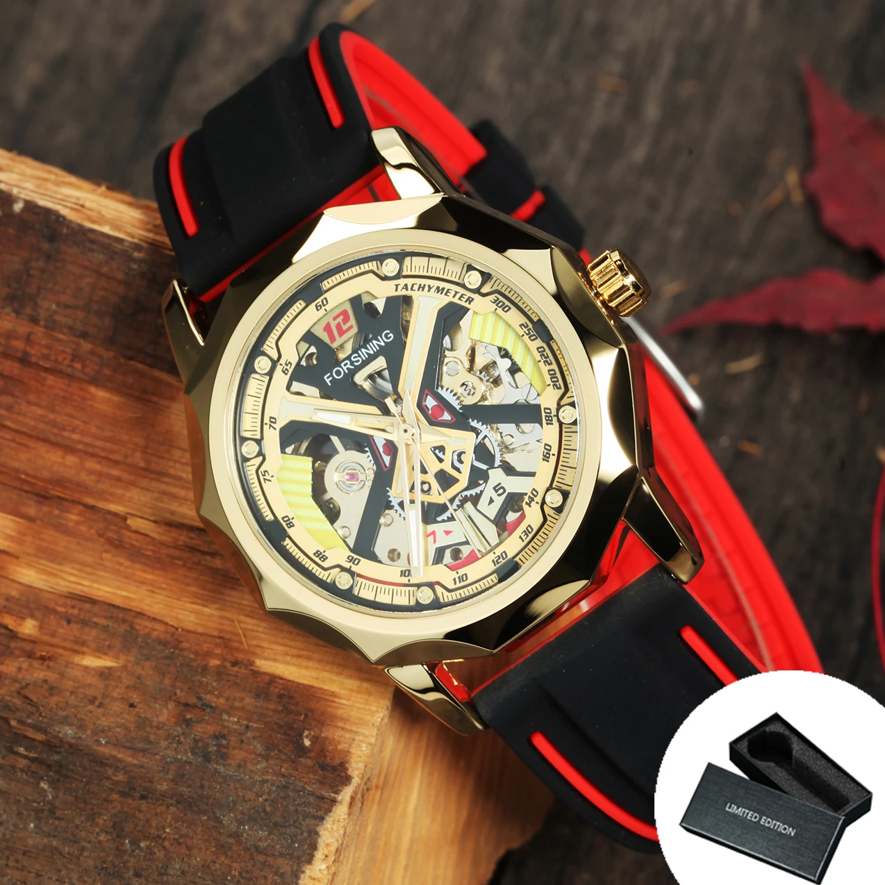 Forsining Orologio meccanico retrò da uomo Orologi automatici