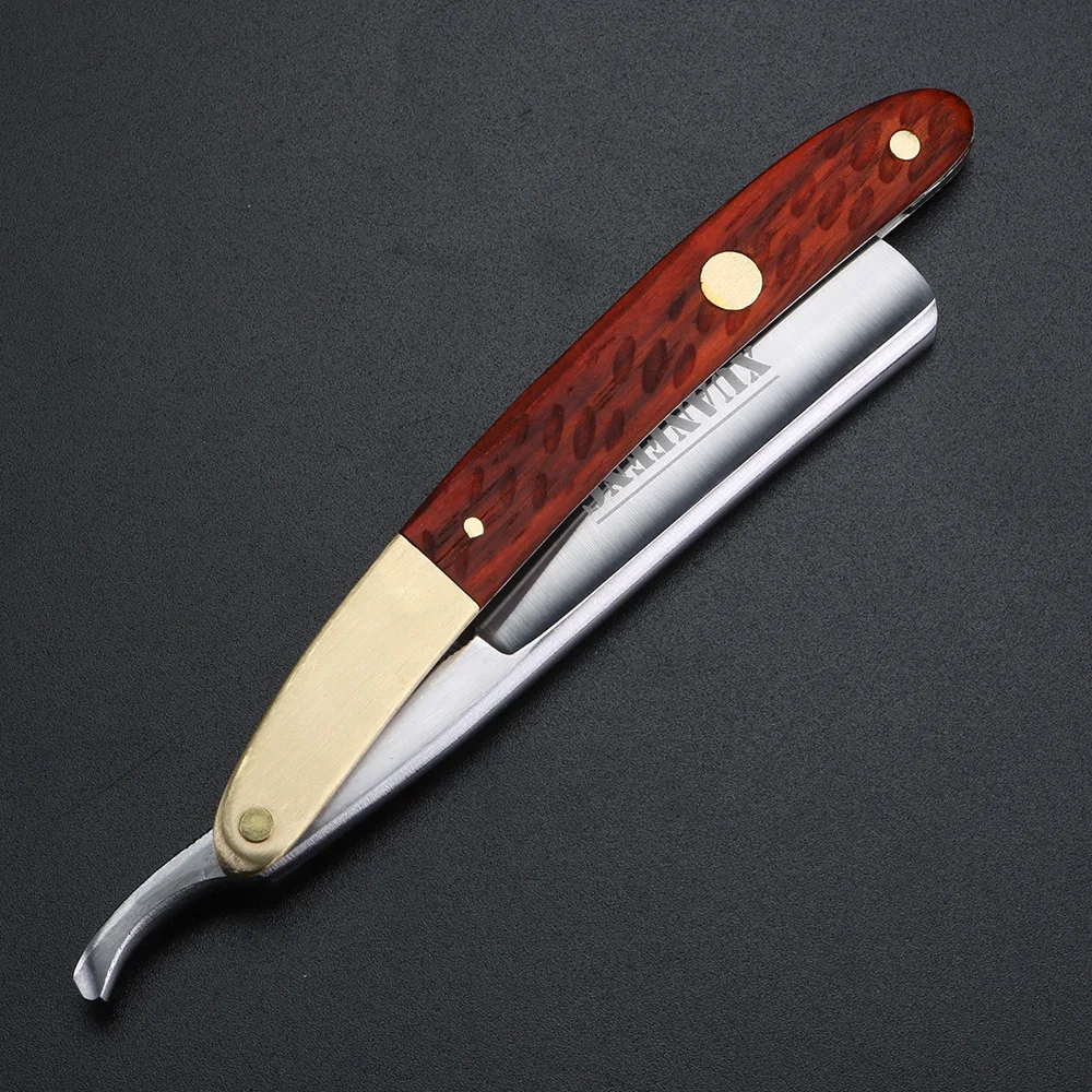 Redwood Handle Traditional Shaver Men's Manual Shaver Carbon Steel Manufacturing Shaver 3