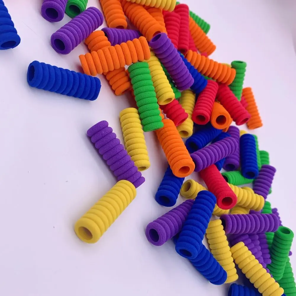 10pcs 손 보호 스폰지 펜 그리퍼 인체 공학적 부드러운 질감 미끄럼 방지 펜 그립 펜 슬리브 학교 사무실