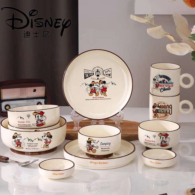 Disney-plato de cerámica de Mickey Mouse y Minnie Mouse para niños, vajilla  bonita de dibujos animados, plato de comedor para el hogar, regalo de  Navidad, novedad de 2023 - AliExpress