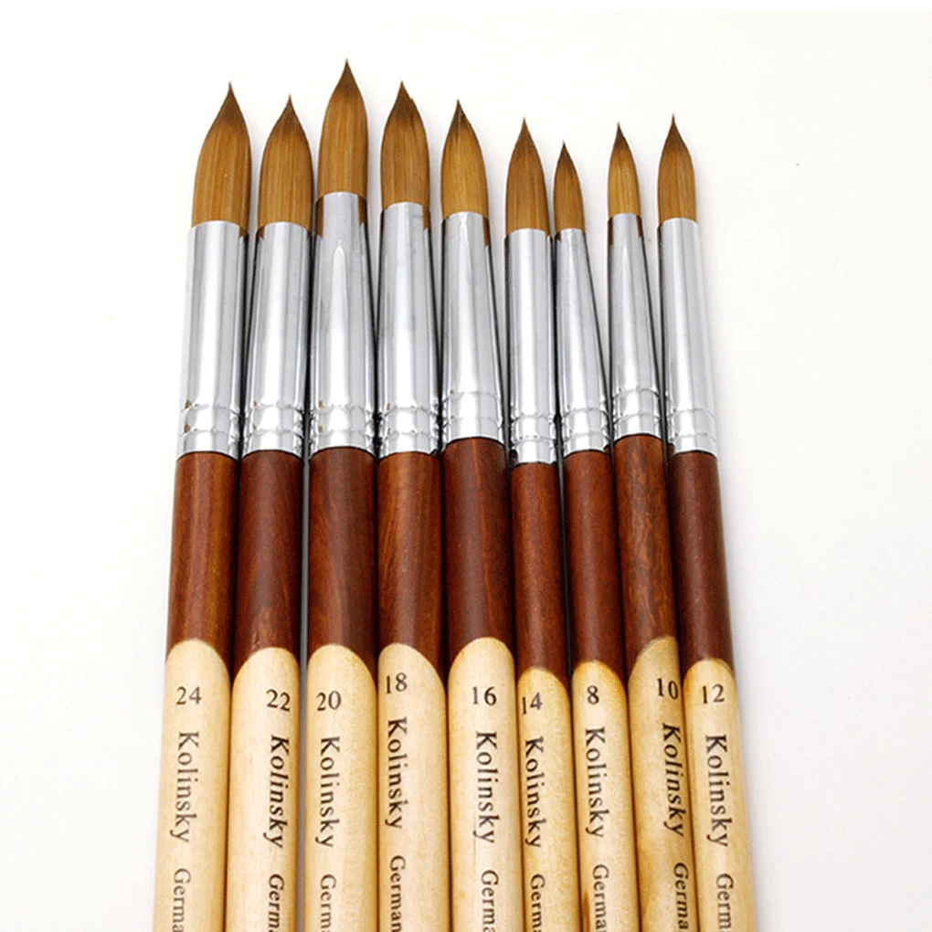 NailBrushesRoundHeadKolinskyPointedTipLinerPenforAcrylicPowder-AliExpress