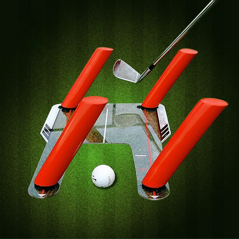 

Hot Selling 4 Red Speed Push Rods Mirror Golf Base Golf Swing Trainer Shape Shot Swing Practice Mirror with Carry Bag