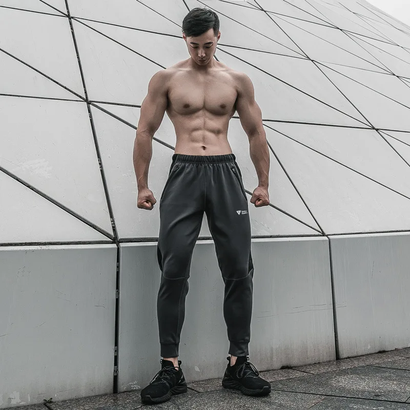 

Men's Breathable Slim Muscle Fitness Running Training Sports Cotton Trousers Beam Mouth Casual Health Pants