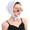 2024 New Fashion Women Satin Silk 60x60CM Square Hijab Solid Color Lady Silk Sunscreen Versatile Bandana Scarves 5