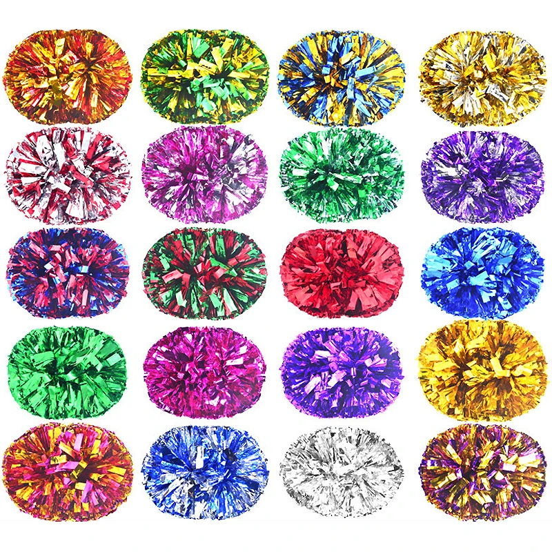 Cheerleading Pom Poms 10 Pcs Handle Style Team Sports Pompom Cheerleading Big Match Pom Club Dance Props Bouquet Game Cheering Decorator Flower