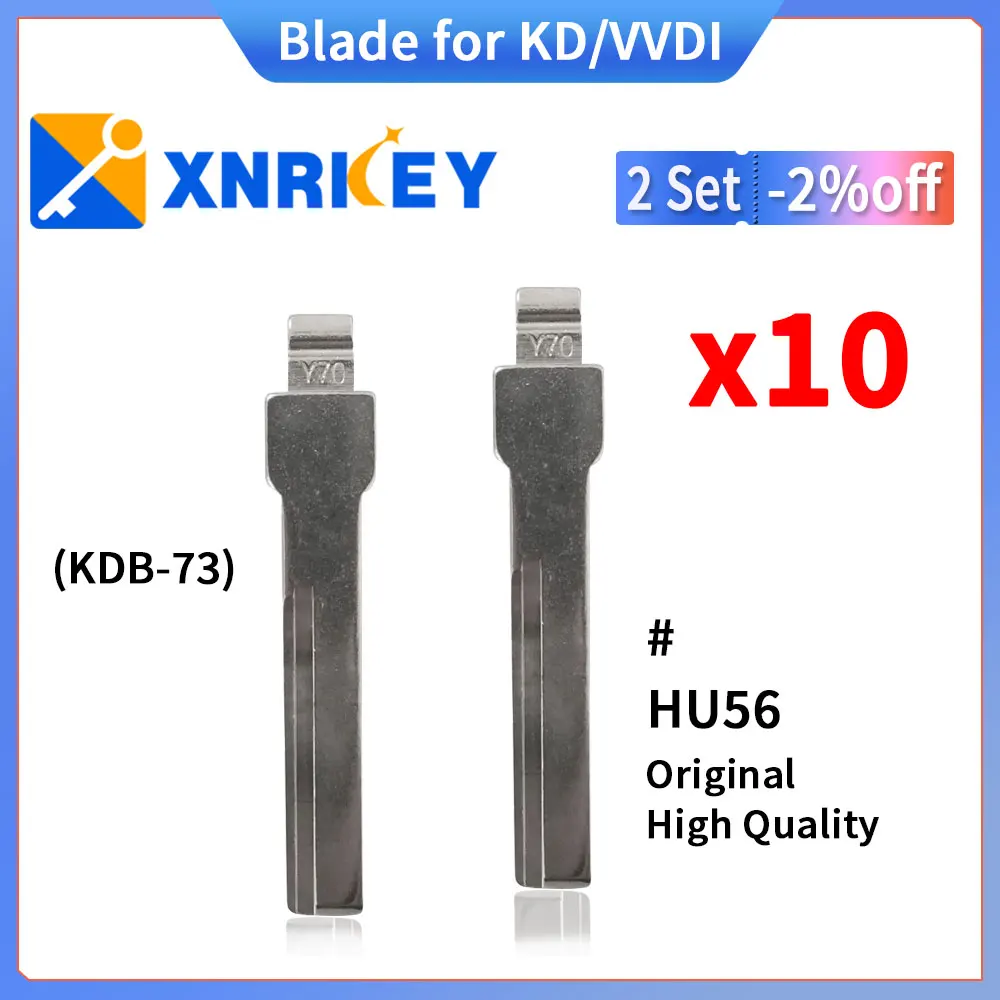 

XNRKEY 10 Pcs HU56# Original High Quality Blade for KD/VVDI Remote Key Replacement Metal Blank Uncut Blade