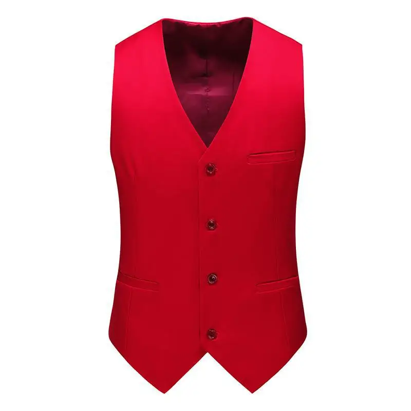Men's V Neck Suit Vest Casual Solid Color Business Slim Fit Vest Formal Casual Wedding Tuxedo Sleeveless Vests 6XL-M