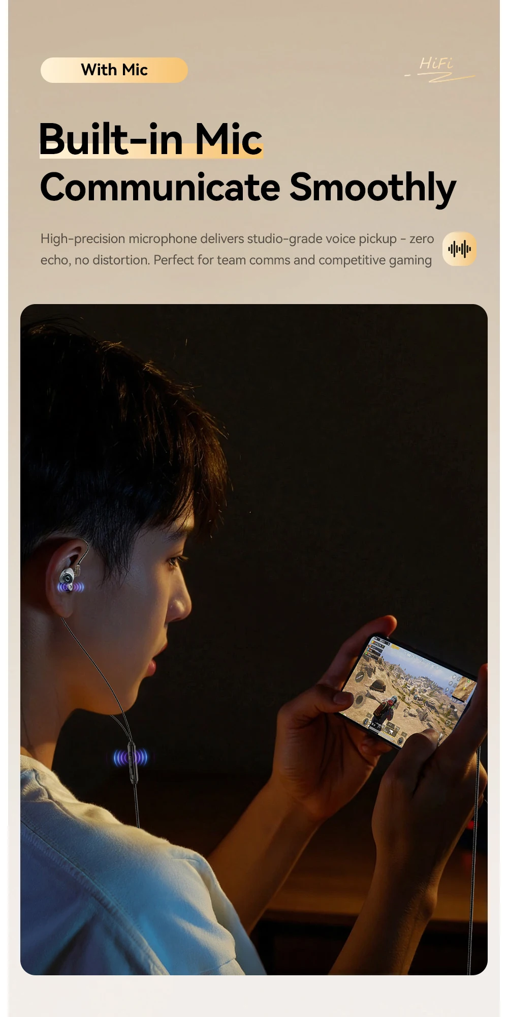 USB Type C 3.5mm Game Wired Earphones In Ear HiFi Headphones Bass Stereo Game Mu