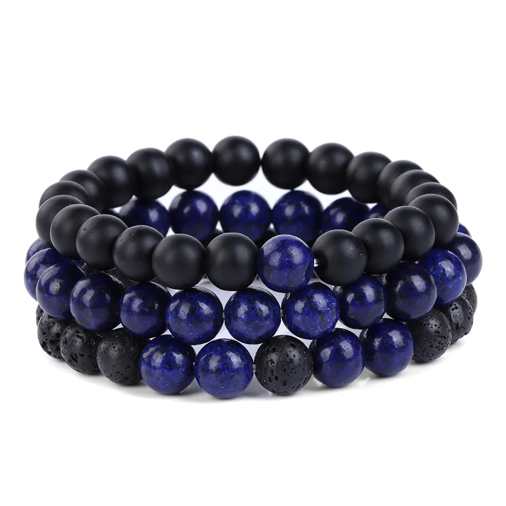 JADENOVA 68mm Lapis Lazuli Bracelets Natural Gemstone Beads Stretch  Bracelet Adjustable Beaded Bracelet Couple Bracelets Unisex 2pcs Bracelet  Set  Beadnova