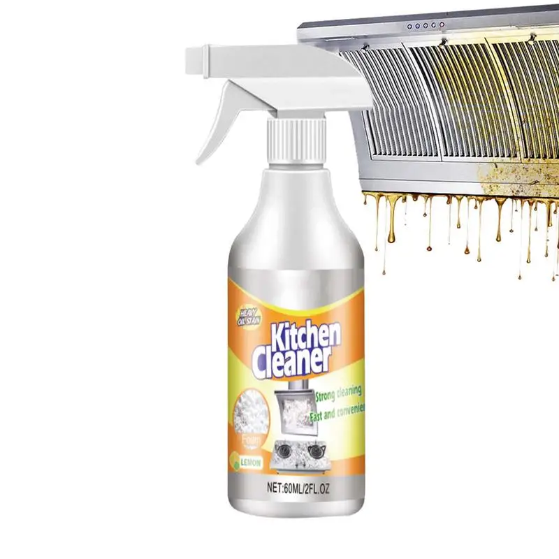 60ml Kitchen Cleaner Oil Stain Powerful Degreaser Oil Stains Remover Cleaning Grills Oven Home Cooktop Cleaning Spray