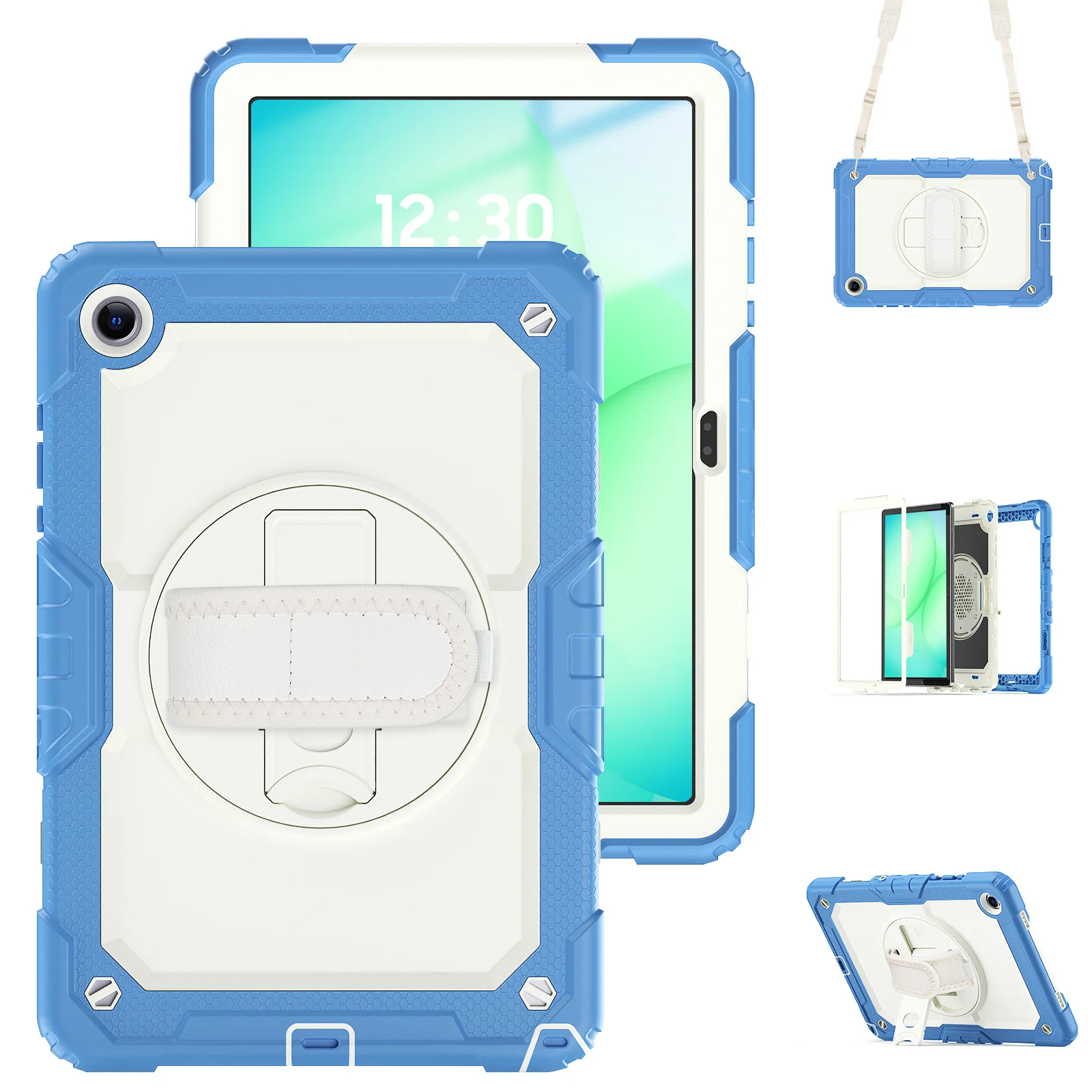 Durable Shockproof Tablet Case with Hand & Shoulder Straps - Kids Safe Cover