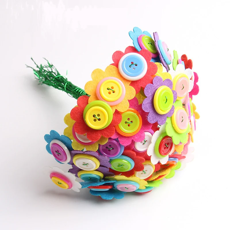 DIY Flower Toys Handmade Children Crafts Kids Educational Creative Toys Kids Make Your Own Bouquet Art Project Activity Gift 2